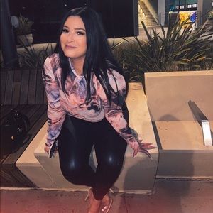 Marble/tie die sheer crop top